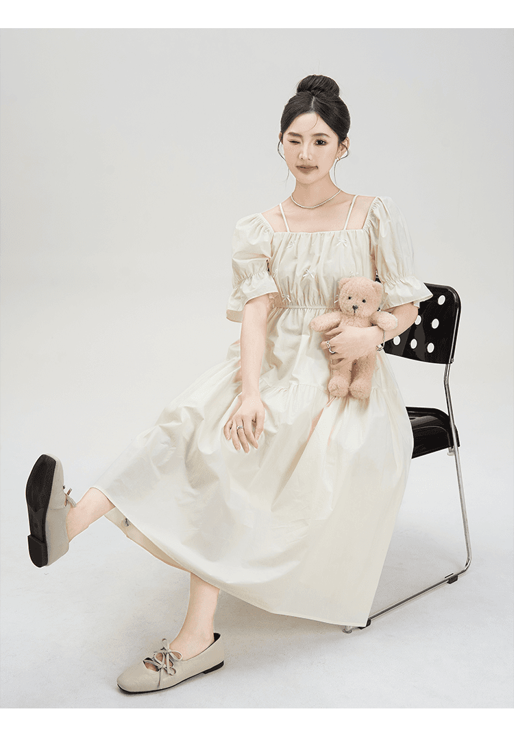 オケージョン　ドレス 優美な佇まい フリルオフショルワンピース