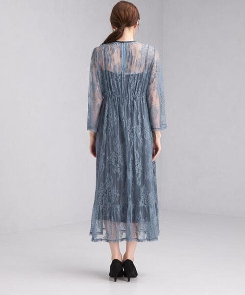 透かし花柄レース オケージョンドレス