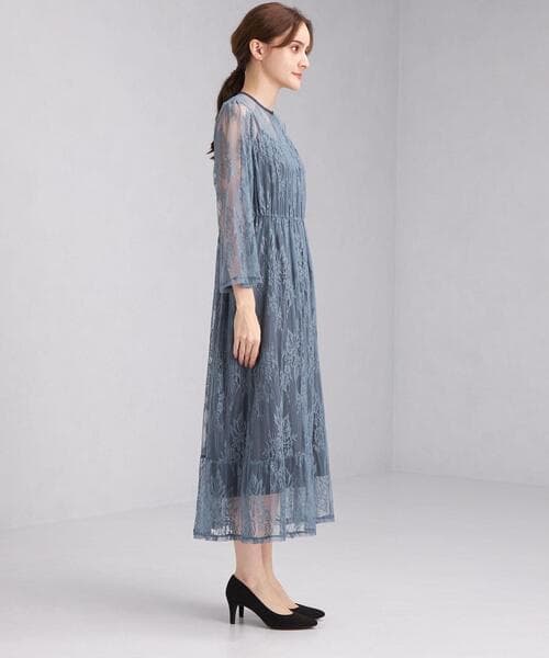 透かし花柄レース オケージョンドレス