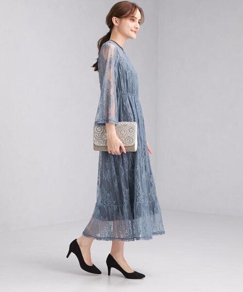 透かし花柄レース オケージョンドレス