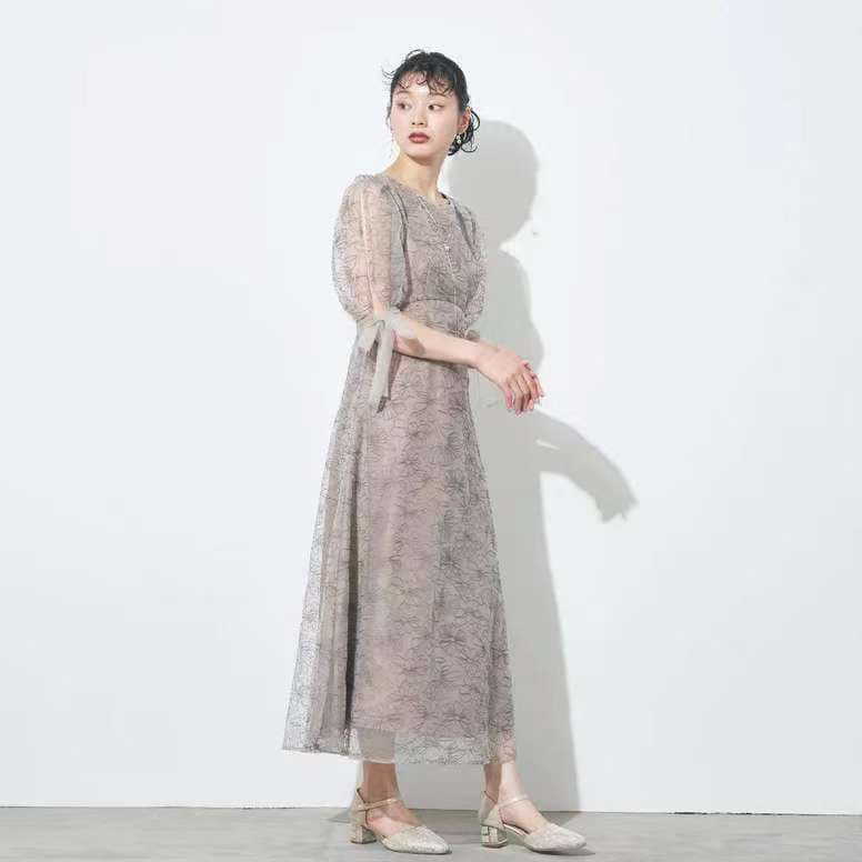 優美な花レースのオケージョンワンピース