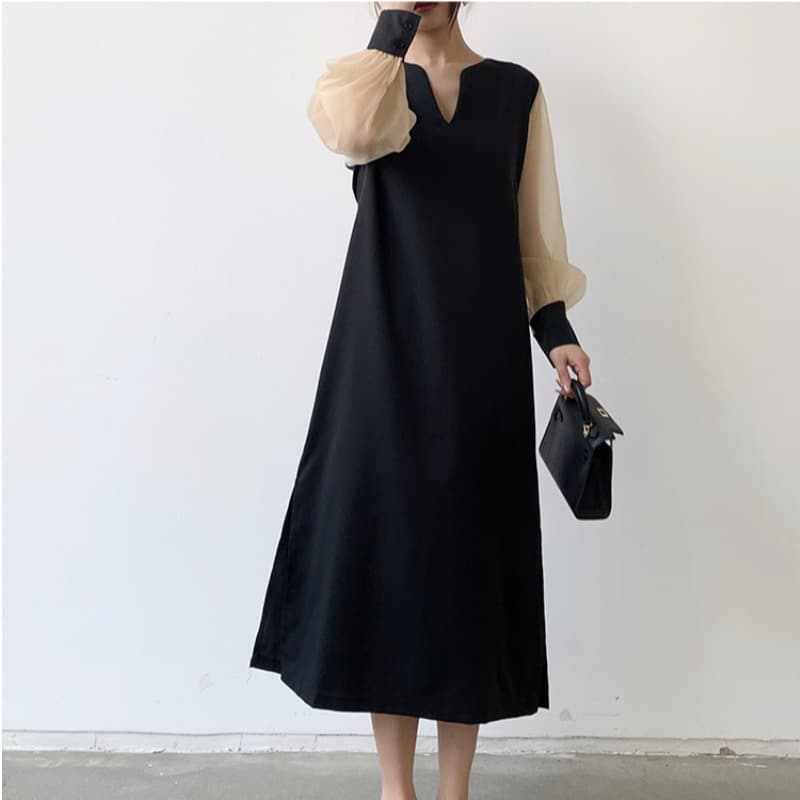 シアースリーブ ゆったりロング オケージョンドレス