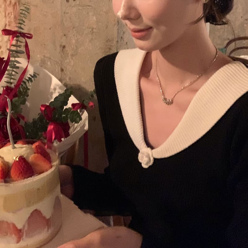襟付きロングワンピース レトロ優雅オケージョンドレス