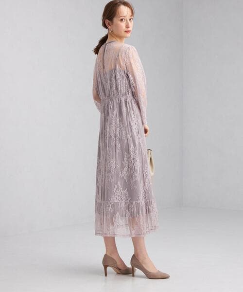 透かし花柄レース オケージョンドレス