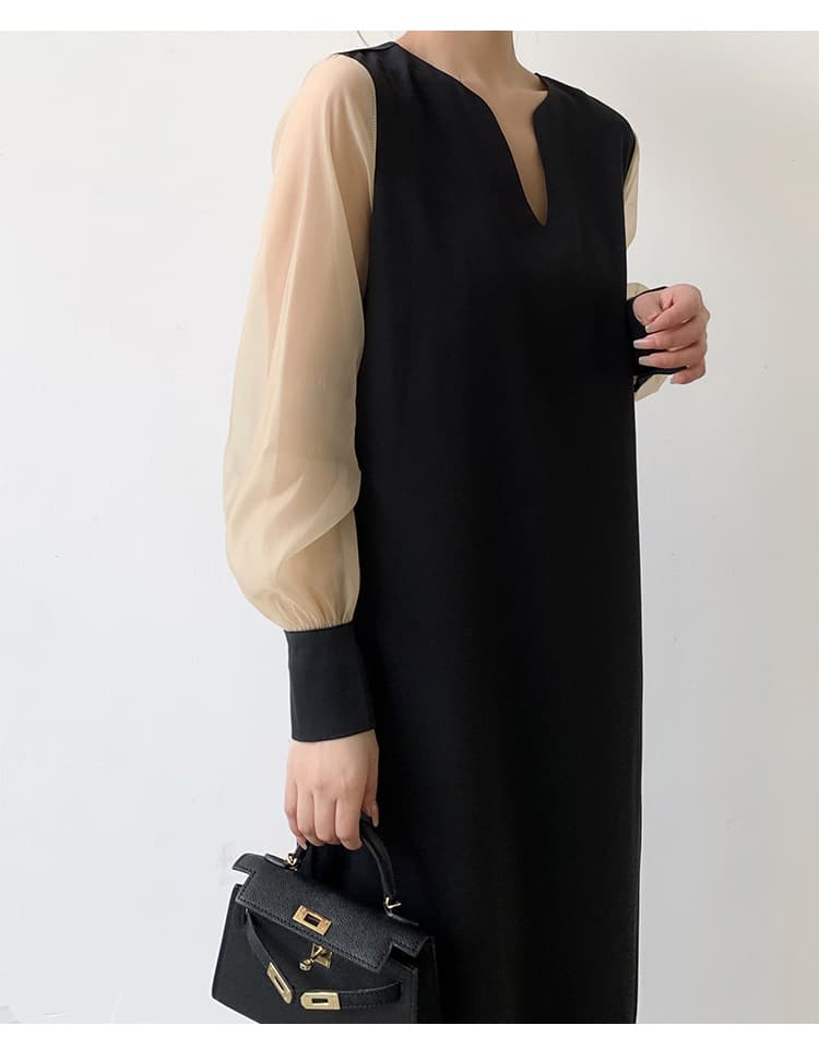 シアースリーブ ゆったりロング オケージョンドレス