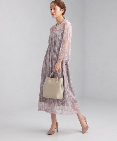 透かし花柄レース オケージョンドレス