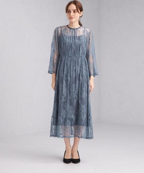 透かし花柄レース オケージョンドレス
