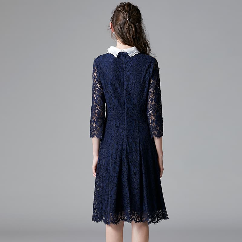 優美な総レース襟付きオケージョンドレス