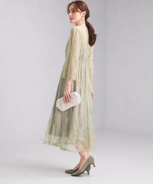 透かし花柄レース オケージョンドレス
