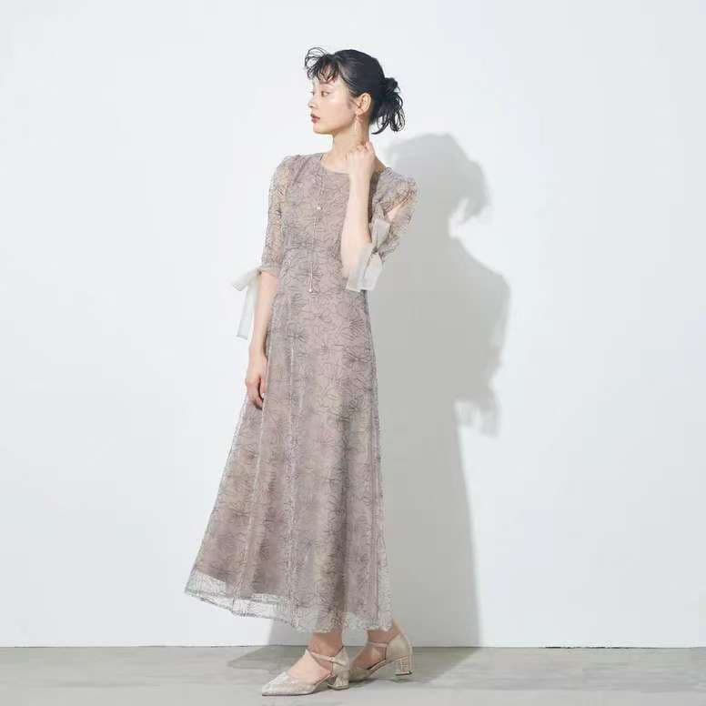 優美な花レースのオケージョンワンピース