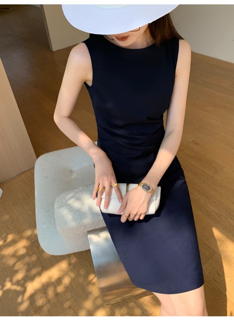 洗練シルエット ノースリーブタイトオケージョンドレス