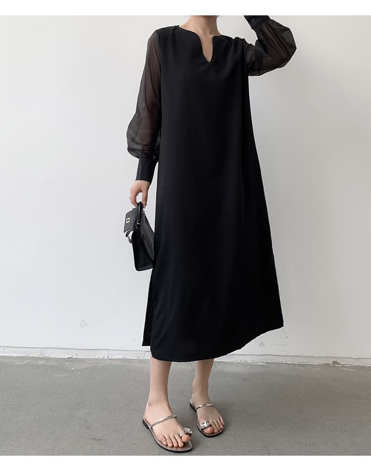 シアースリーブ ゆったりロング オケージョンドレス