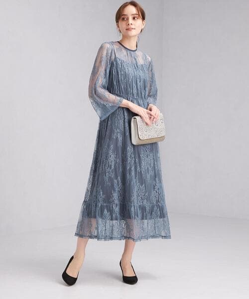 透かし花柄レース オケージョンドレス