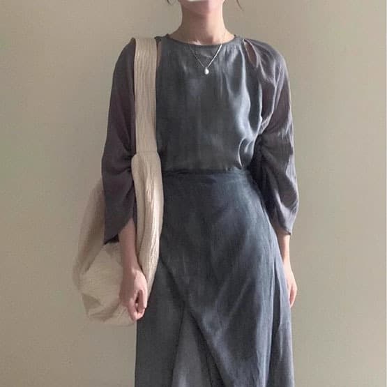  優美なリネン風夏オケージョンドレス