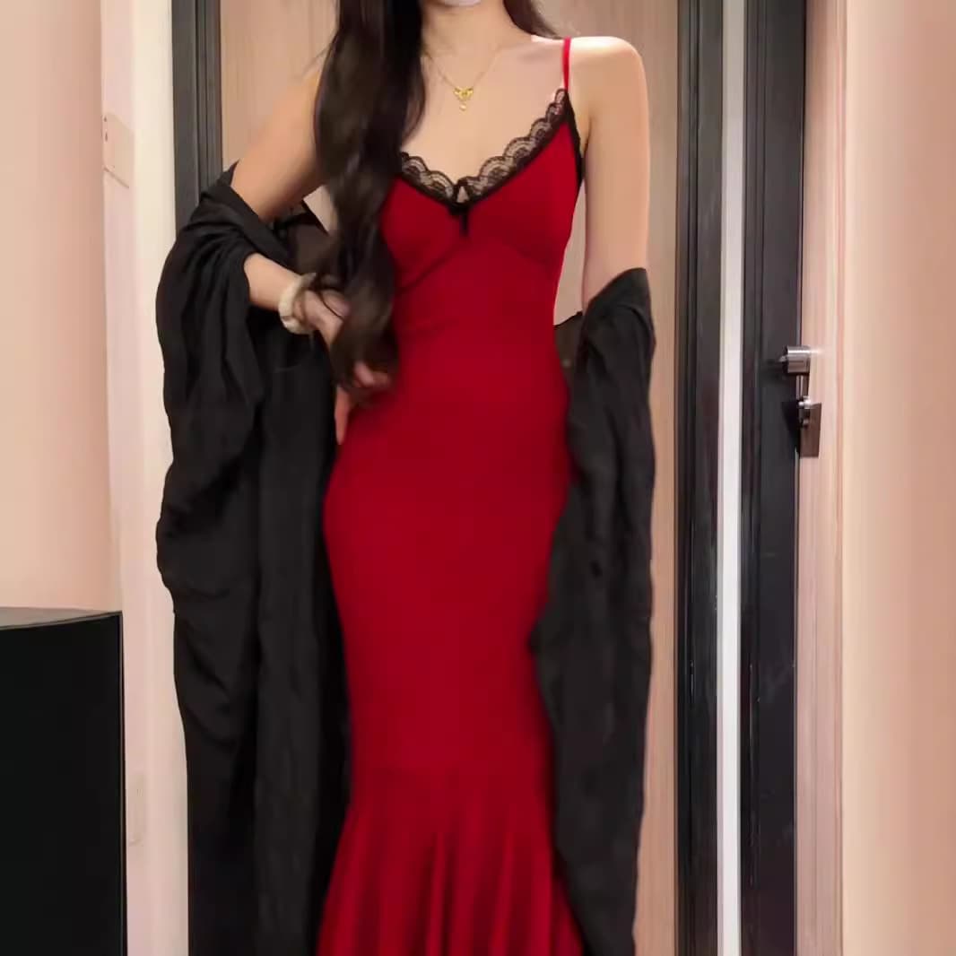優美な魅せマーメイドキャミオケージョンワンピース