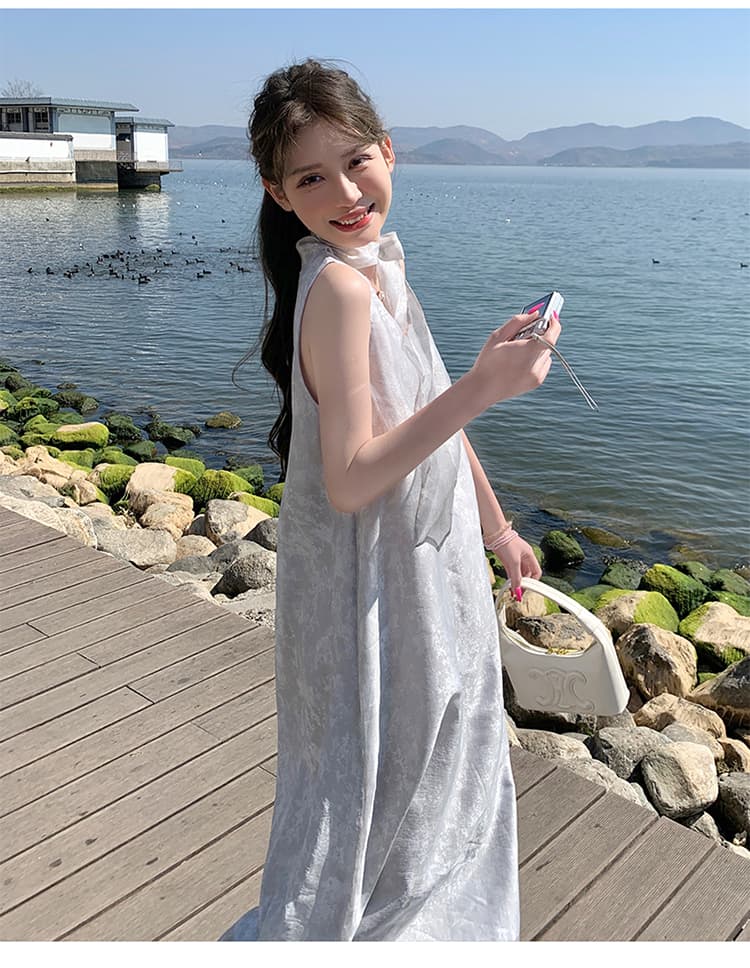 オケージョン ドレス オケージョン ドレス 湖畔の風が彩る 涼やかマキシワンピース