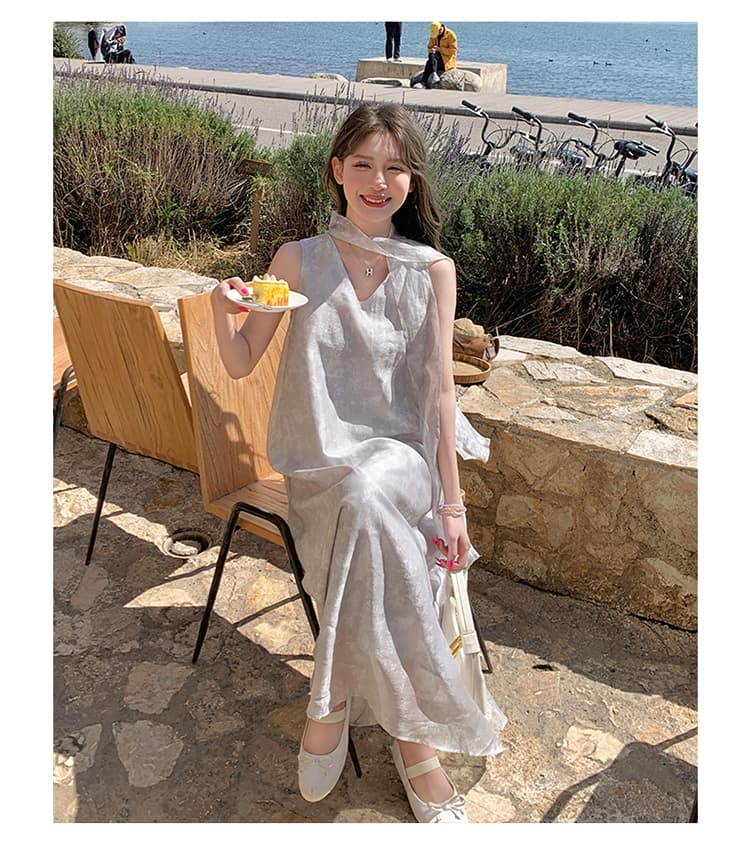 オケージョン ドレス オケージョン ドレス 湖畔の風が彩る 涼やかマキシワンピース