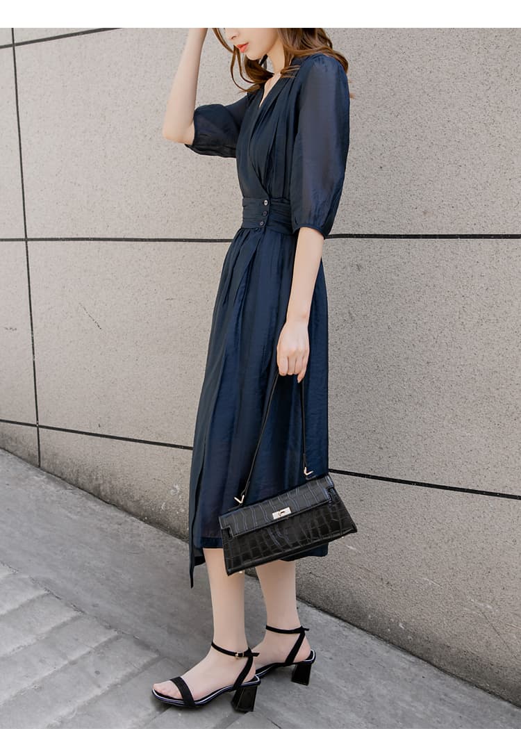 優美なドレープデザイン オケージョンワンピース