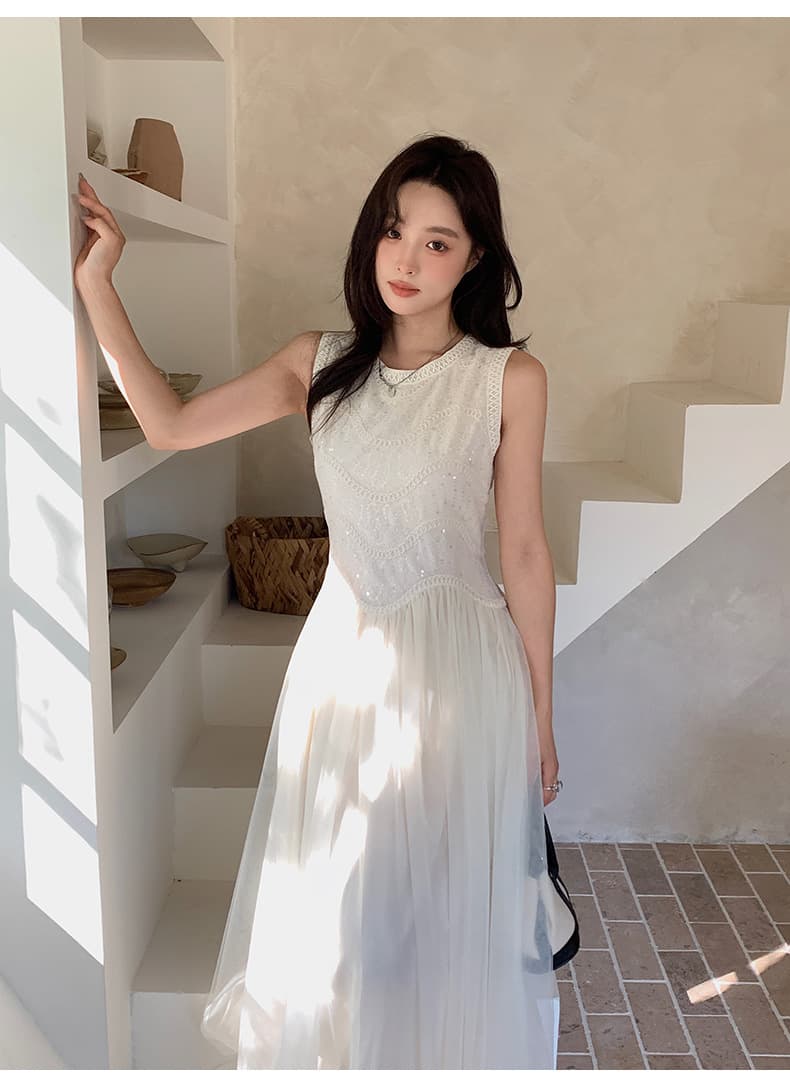 オケージョン ドレス 優美な光沢レース切替マキシワンピース