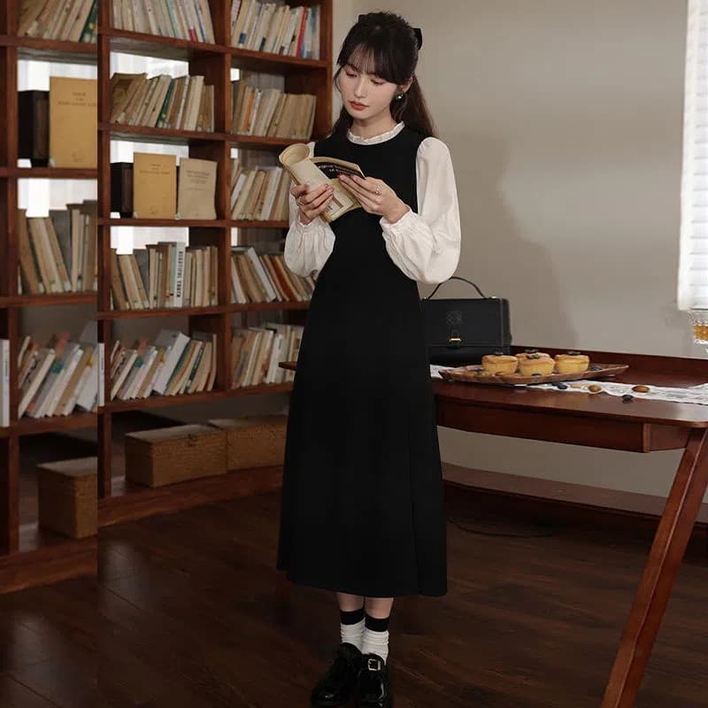 レトロ図書館 オケージョンワンピース